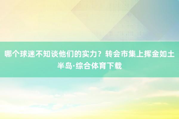 哪个球迷不知谈他们的实力？转会市集上挥金如土半岛·综合体育下载