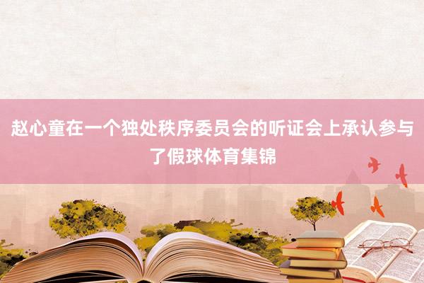 赵心童在一个独处秩序委员会的听证会上承认参与了假球体育集锦