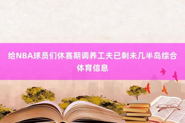 给NBA球员们休赛期调养工夫已剩未几半岛综合体育信息